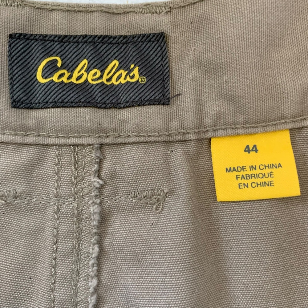 Cabela's Cargo Shorts Mens 44 Tan Cotton Elastic Waist Utility Pockets Outoor - Picture 9 of 11